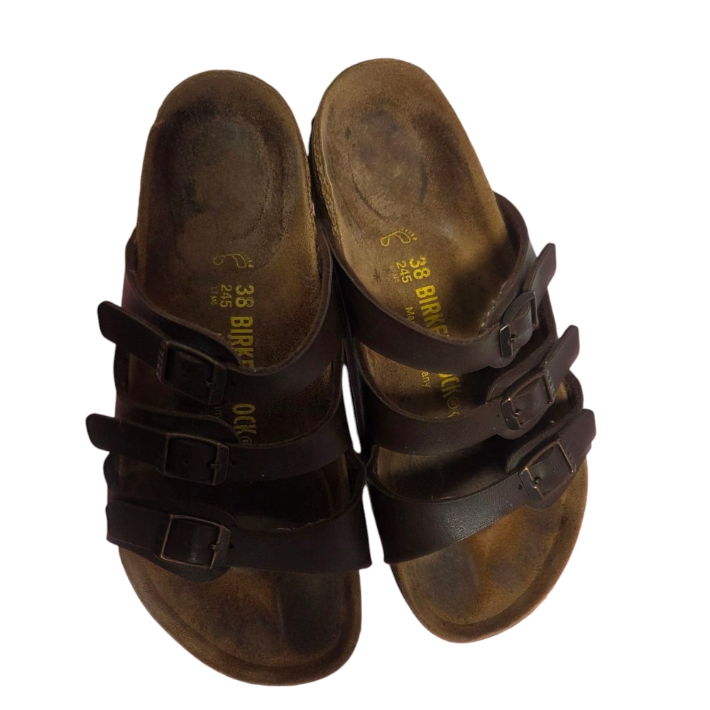 Birkenstock Dark Brown Triple Strap Sandals